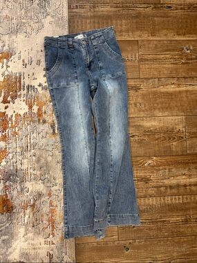 Women's Blue Denim Wide-Leg Jeans
